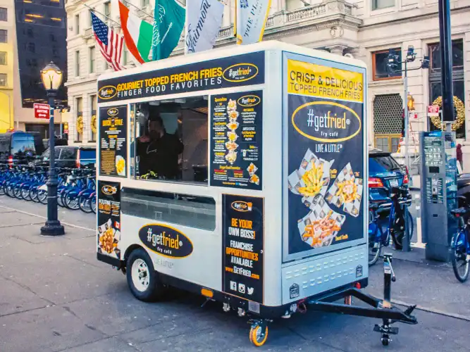 Mobile food trailer suitable for catering and events